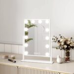 Bild von Rechteckiger Hollywood Kosmetikspiegel „CM12“ mit Beleuchtung, 3 Lichtfarben, einstellbare Helligkeit, mit 7-facher Vergrößerung