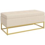 Bild von HOMCOM Sitzbank mit Stauraum, Polsterbank, Bettbank mit Samtoptik