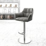 Bild von DELIFE Barstuhl Yulo-Flex Vintage Grau Drehfuß höhenverstellbar Edelstahl